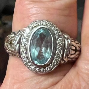 John Hardy Blue Topaz and Diamond Ring